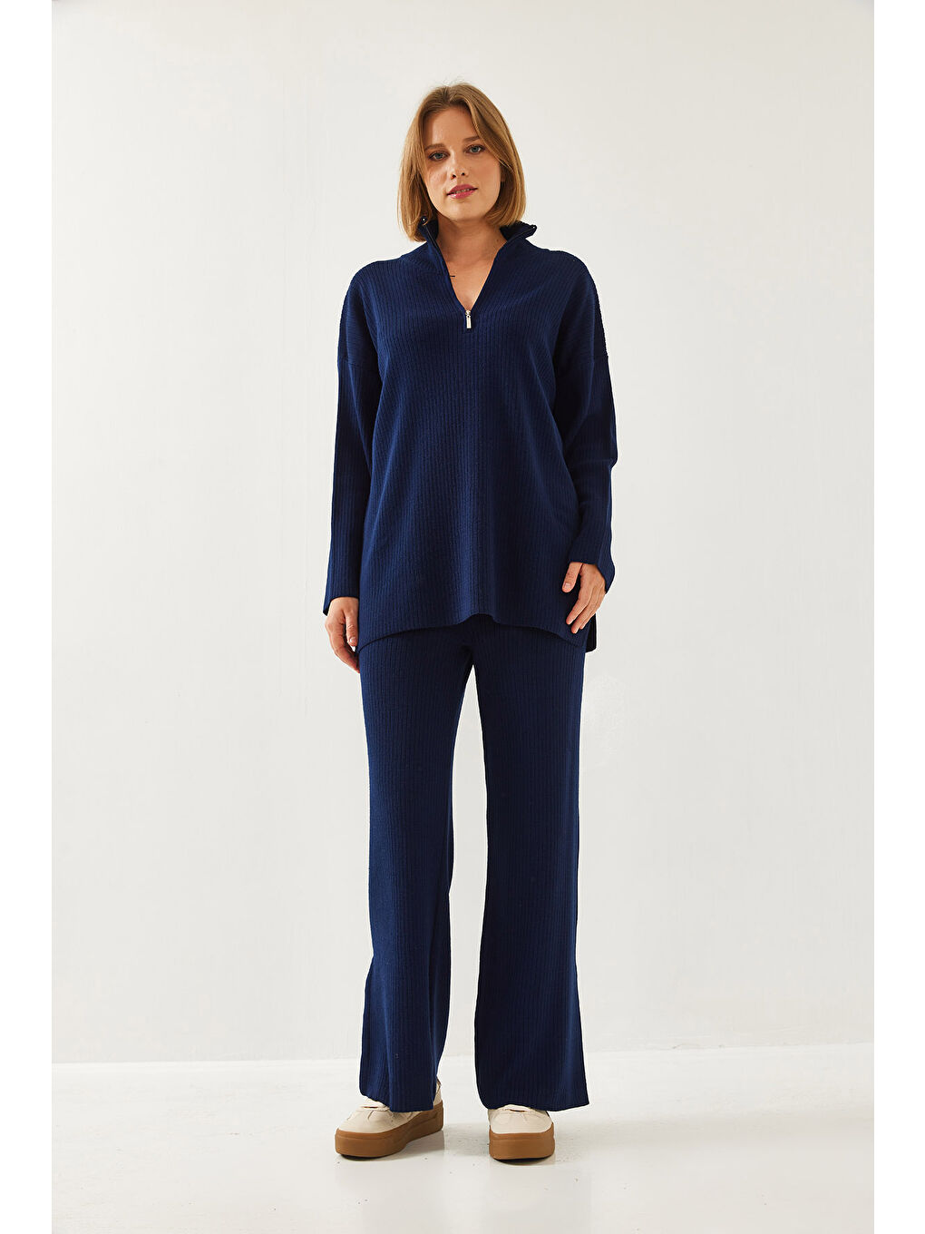 Lacivert Kadın Uzun Kollu Alt-Üst Takım-5