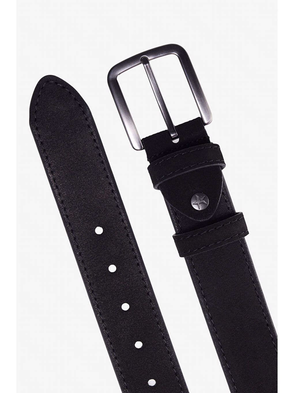 Erkek Siyah %100 Deri Desenli Casual Kemer-1