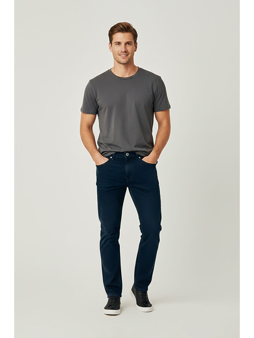 Siyah Fermuarlı Baggy Jean