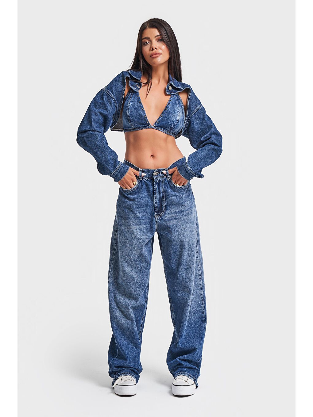 Mavi Kadın Koyu Tint Jean Rengi Skater Fit Bol Kesim Denim-2