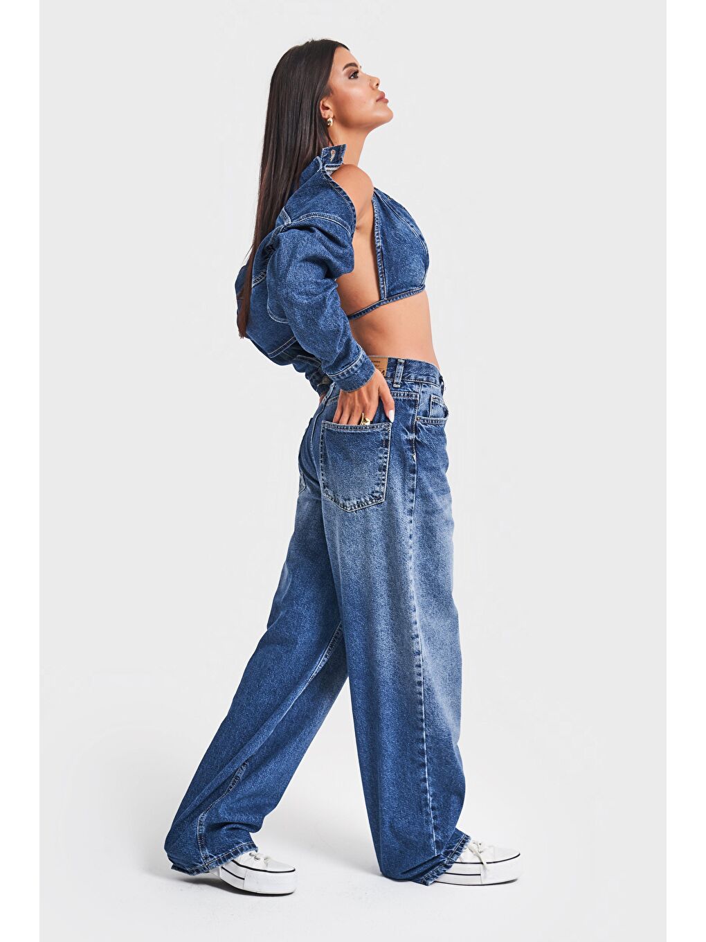 Mavi Kadın Koyu Tint Jean Rengi Skater Fit Bol Kesim Denim-3