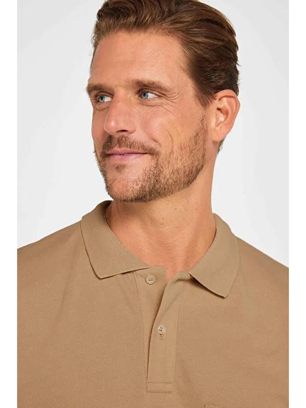 Erkek Regular Fit Klasik Kesim %100 Pamuk Düz Pike Kahverengi Polo Yaka Tişört-1