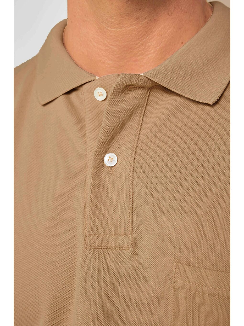 Erkek Regular Fit Klasik Kesim %100 Pamuk Düz Pike Kahverengi Polo Yaka Tişört-2