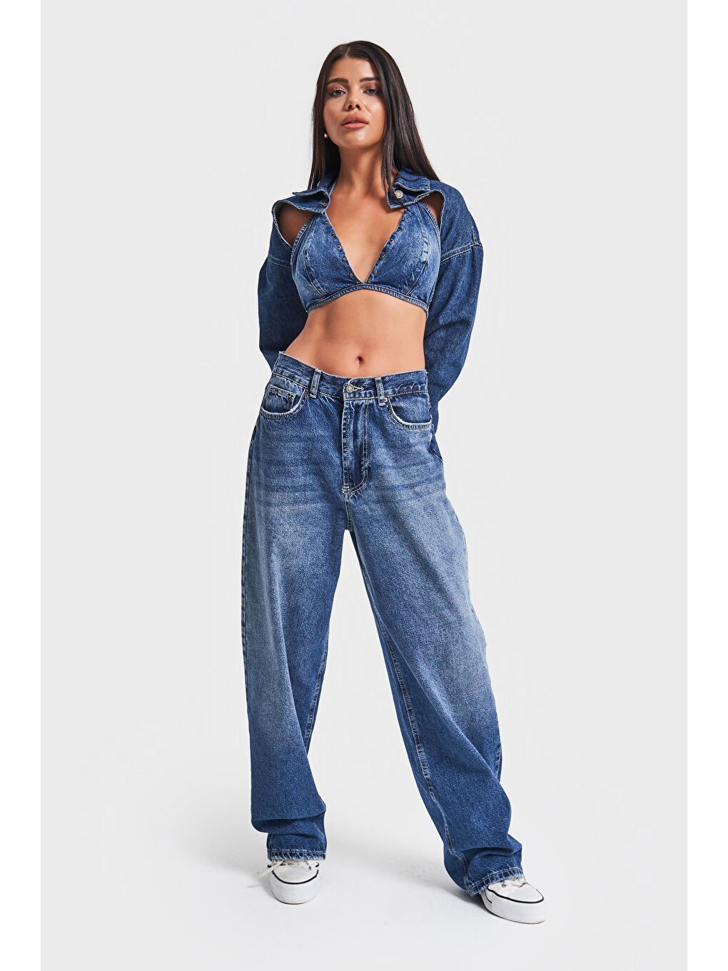Mavi Kadın Koyu Tint Jean Rengi Skater Fit Bol Kesim Denim-4