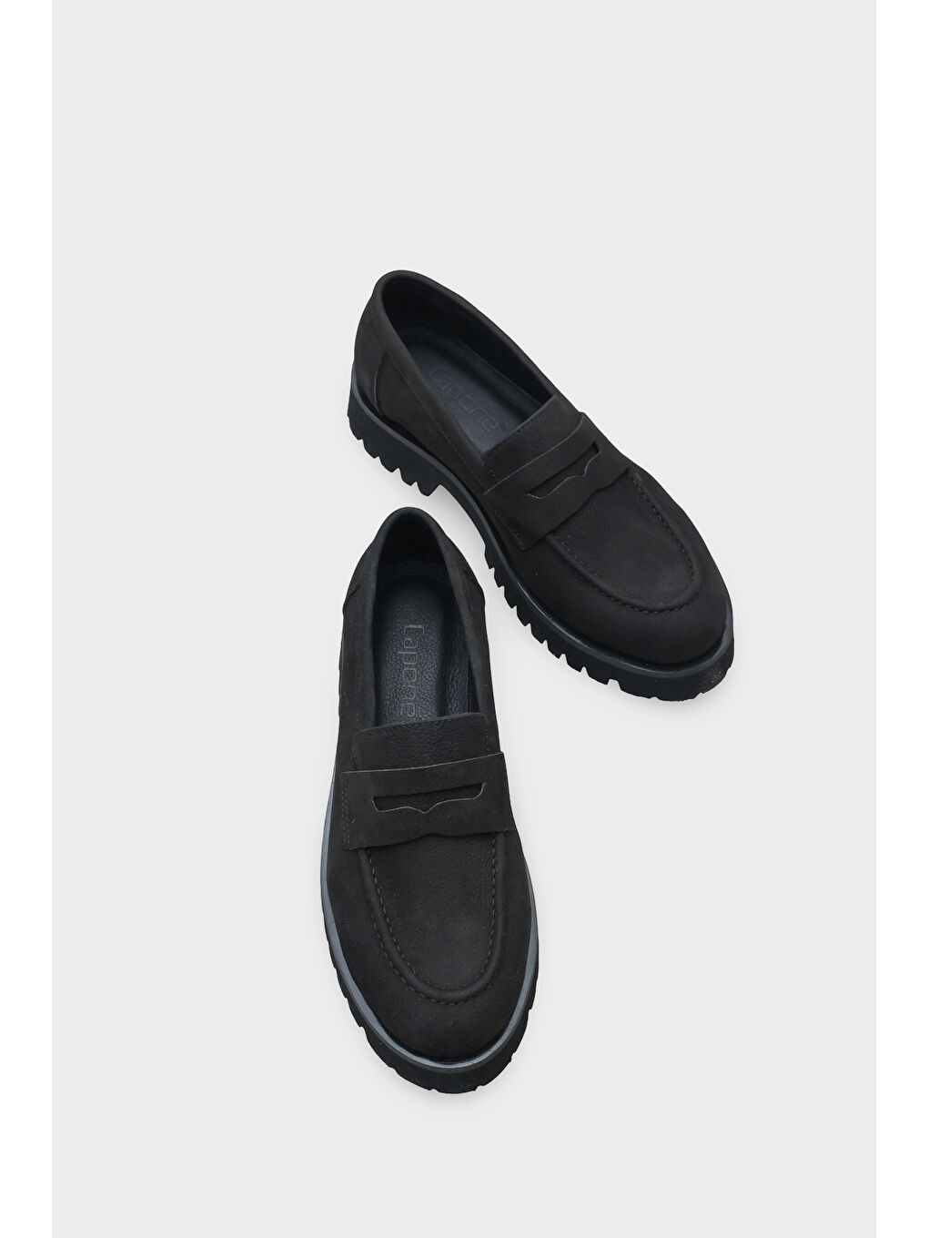 Siyah Tisha Mantar Tabanlı Deri Kadın Loafer-5