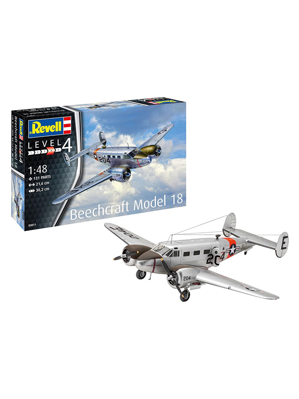 Maket Model Kit Uçak Beechcraft Model 18 03811