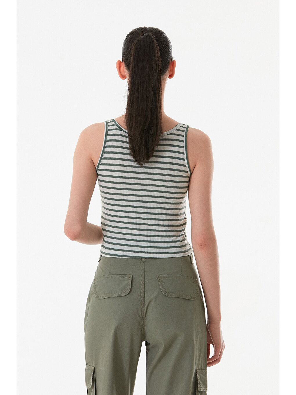 Turkuaz Çizgili U Yaka Body-3