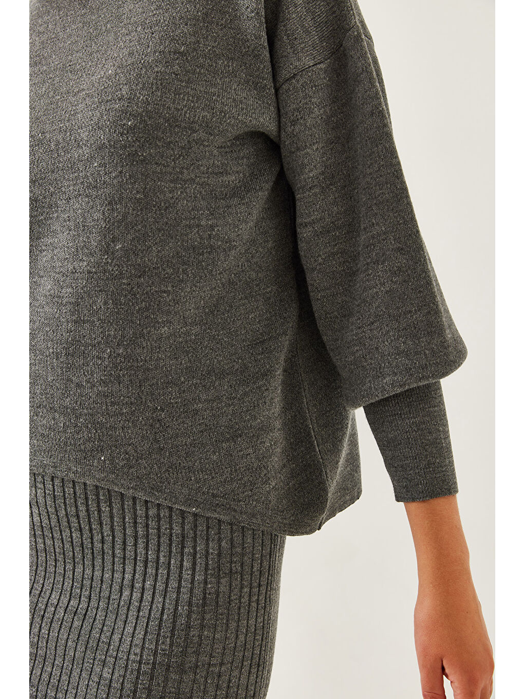 Antrasit Kadın İkili Triko Takım-2