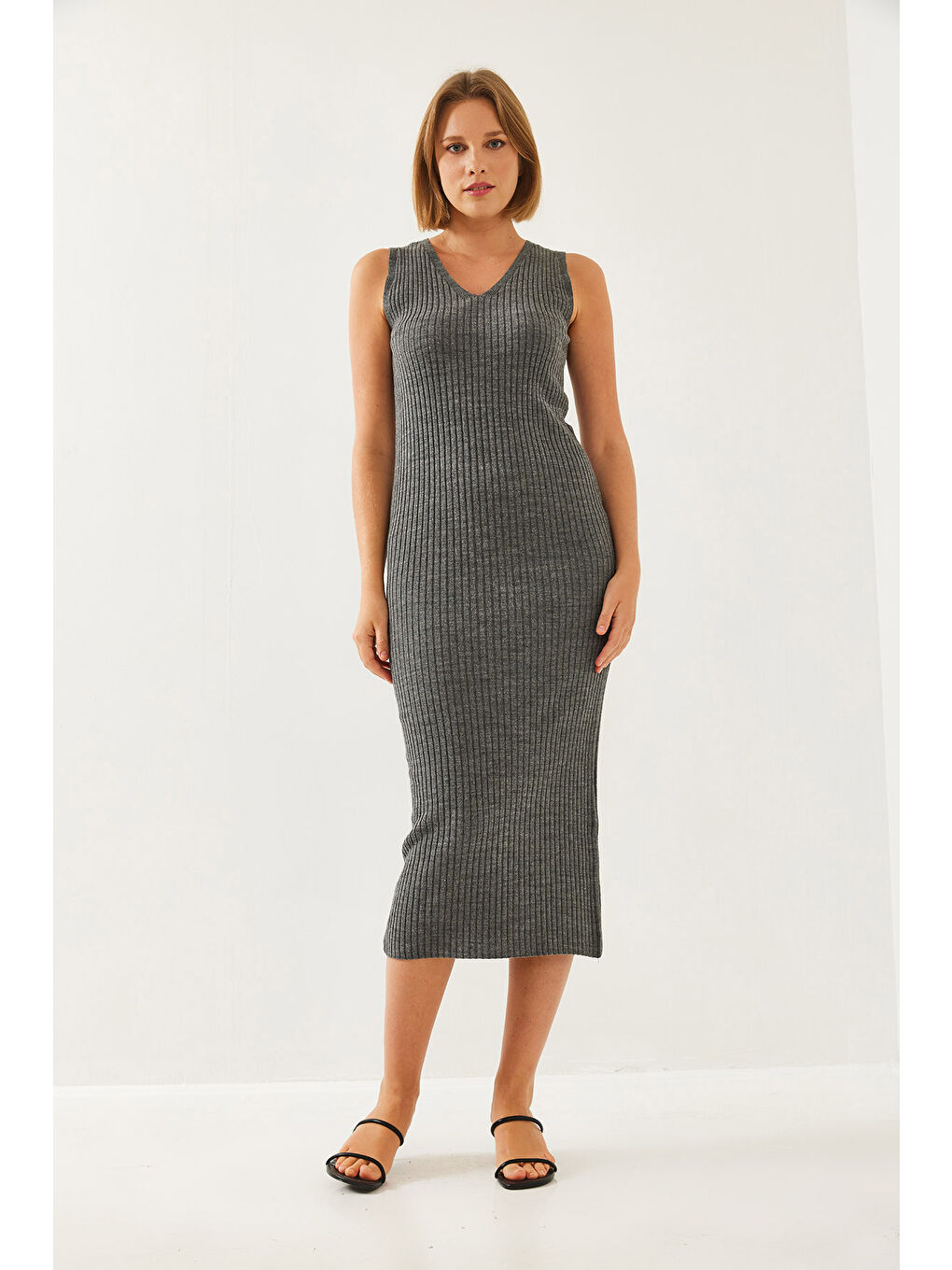 Antrasit Kadın İkili Triko Takım-7