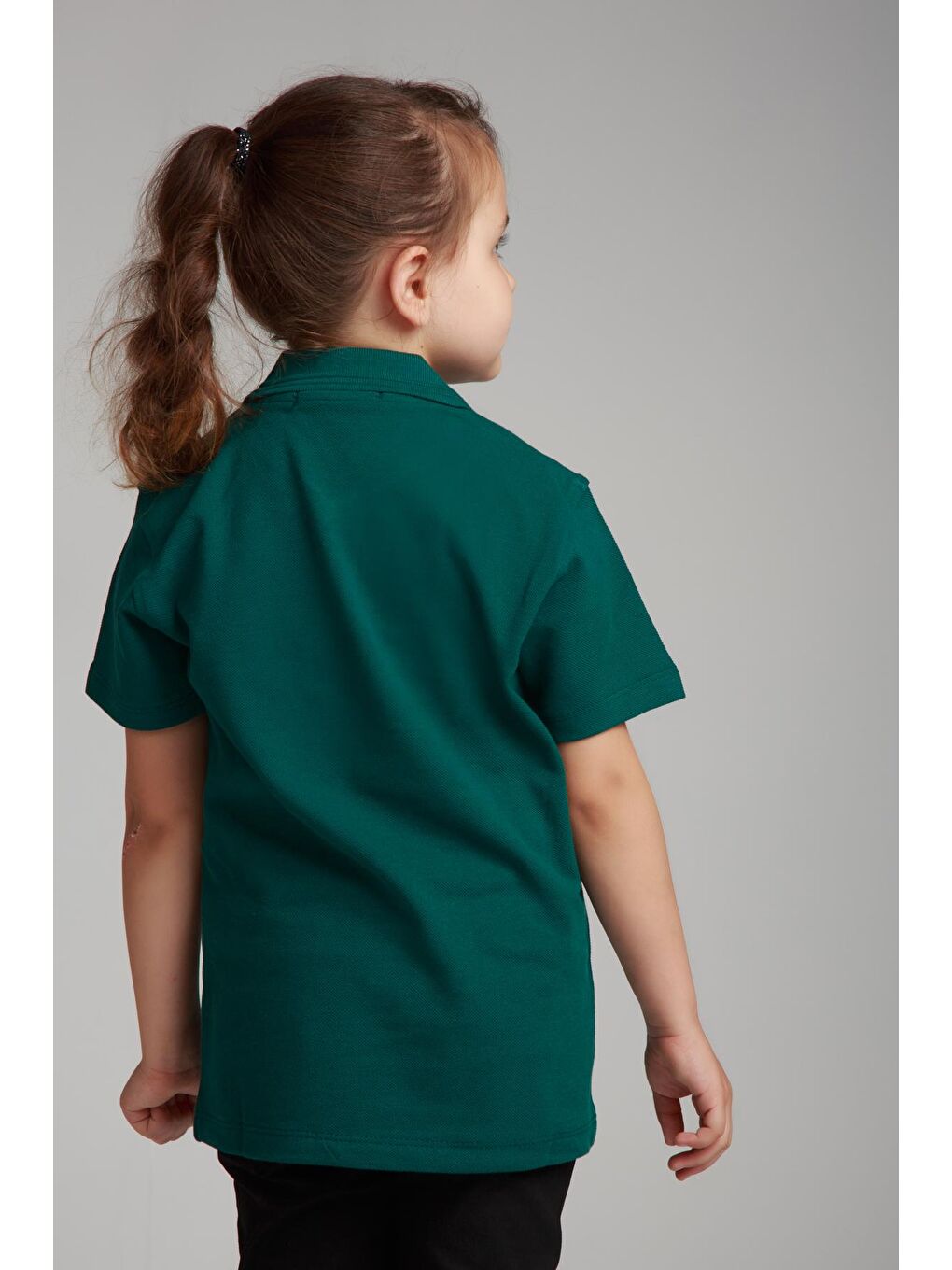 ajn Yeşil Kids Polo Yaka Basic Kısa Kollu  Kız Çocuk Tişört - 4