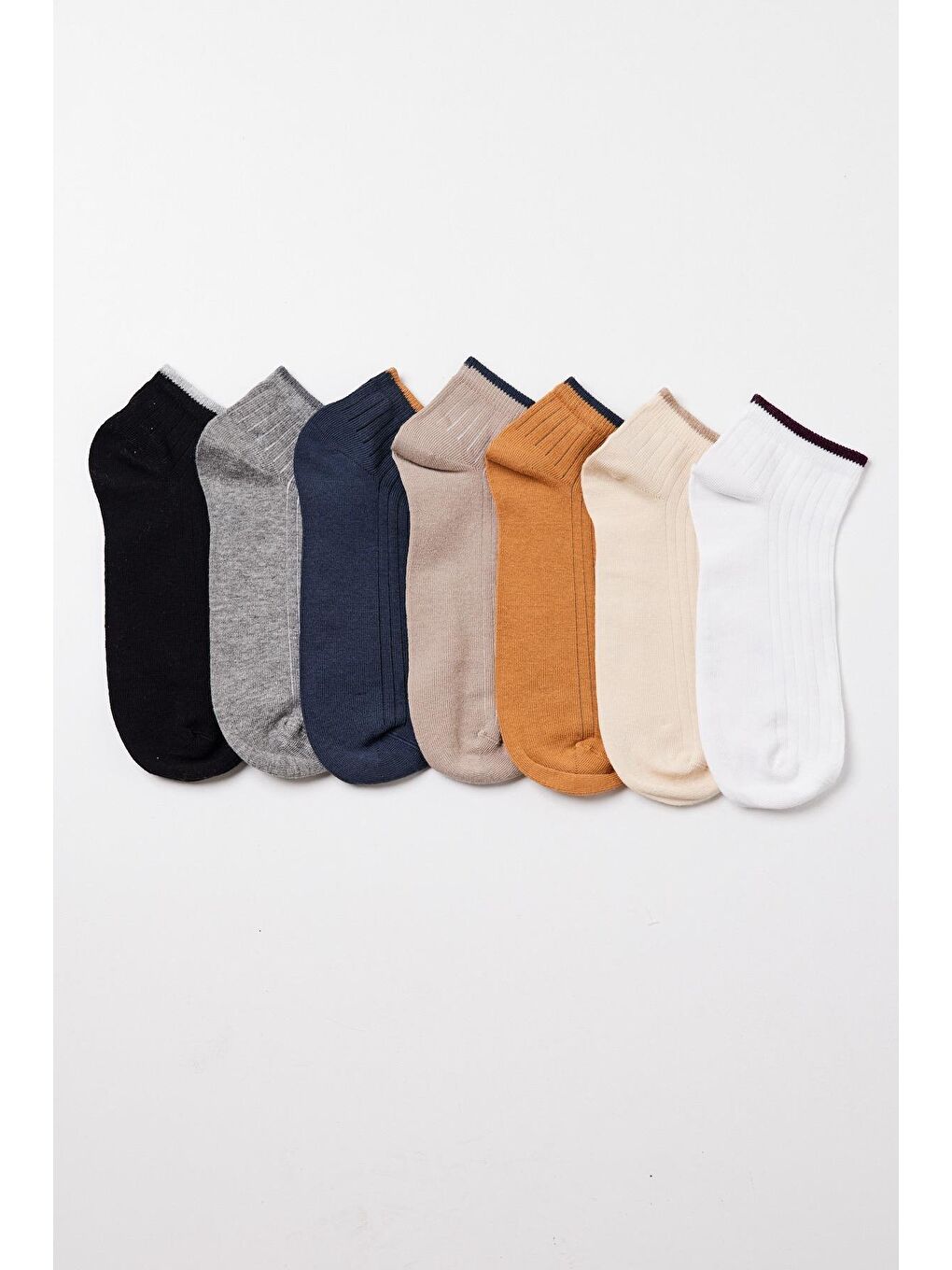 Karışık 7'Li Pamuk Erkek Step Çorap Çok Renkli-8