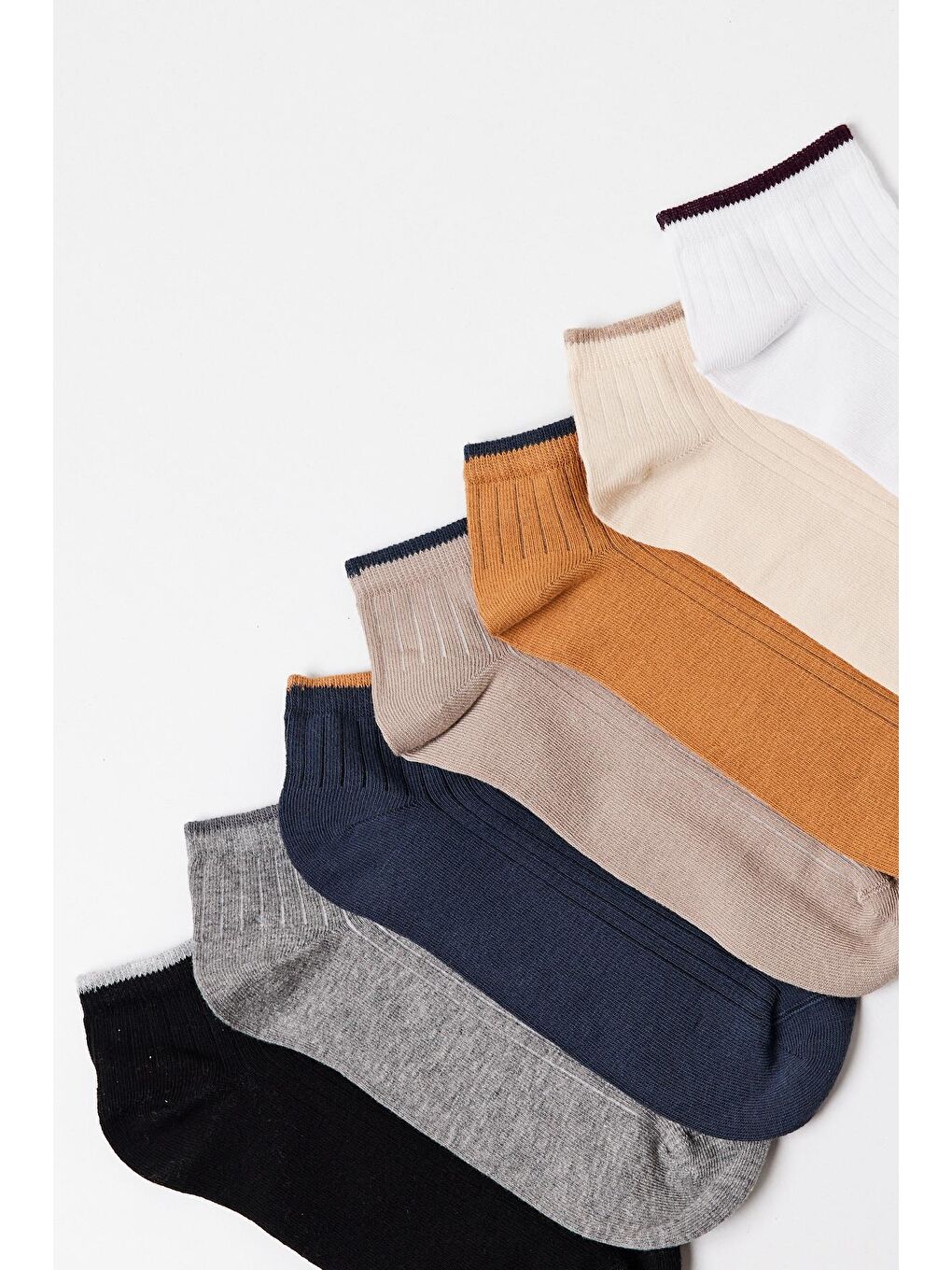 Karışık 7'Li Pamuk Erkek Step Çorap Çok Renkli-9