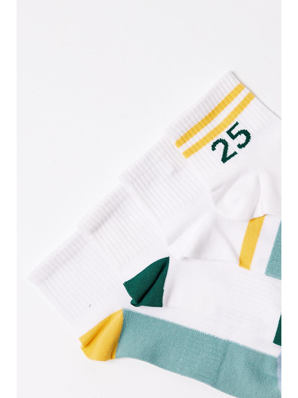 Karışık Erkek Sayı Detaylı 4'Lü Patik Çorap-1