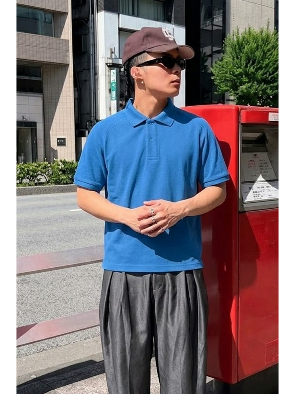 Erkek Straight Fit A.Mavi Polo Yaka Tişört-1