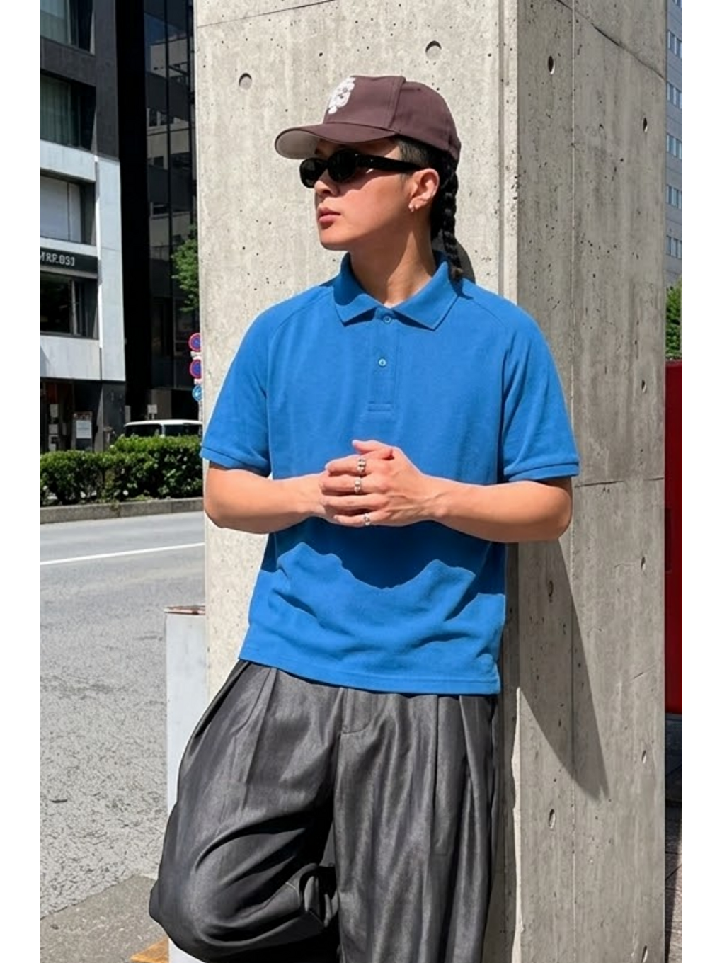 Erkek Straight Fit A.Mavi Polo Yaka Tişört-4