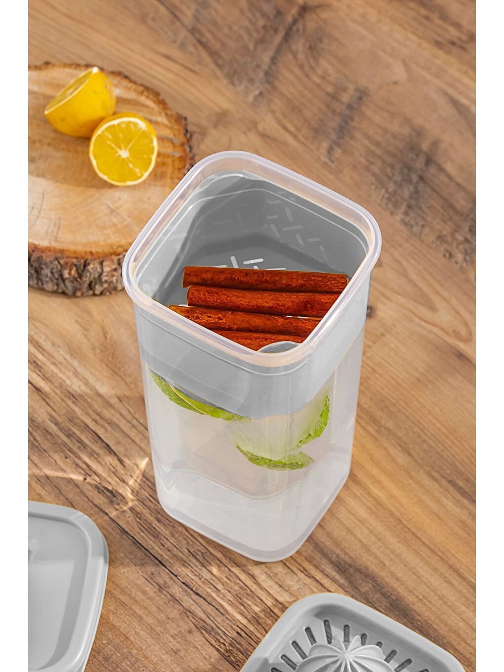 06-1109 Detoks Sürahi & Limonluk Şeffaf 1,5 L - Gri-1