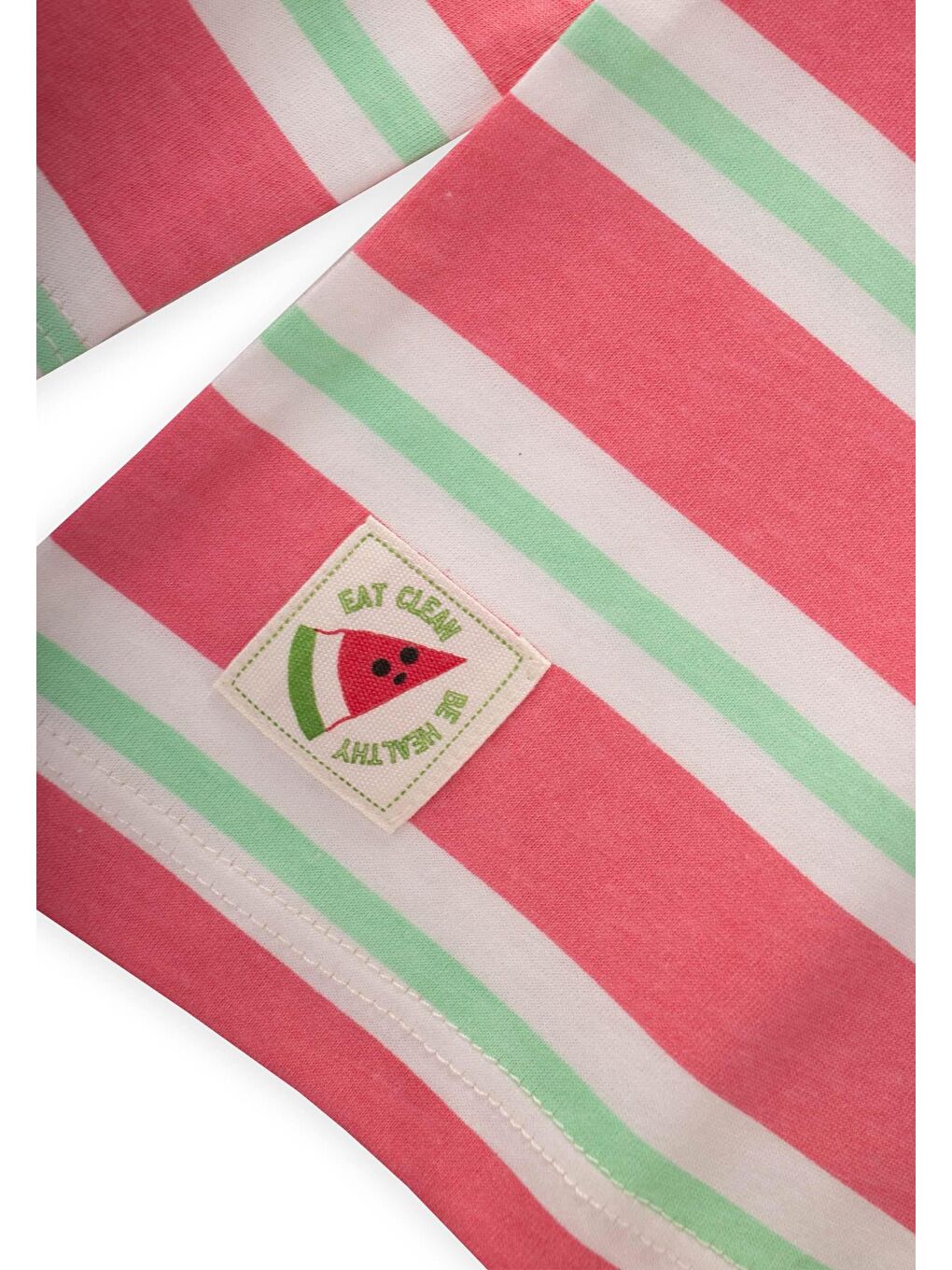 Pembe Kız Çocuk Uzun Kollu Çizgili Tişört-2