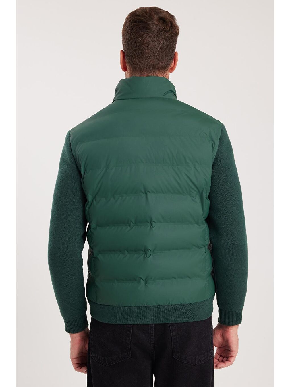 Erkek Regular Fit Klasik Kesim Fermuarlı Çift Cepli Sıcak Tutan Dik Yaka Haki Mont-6