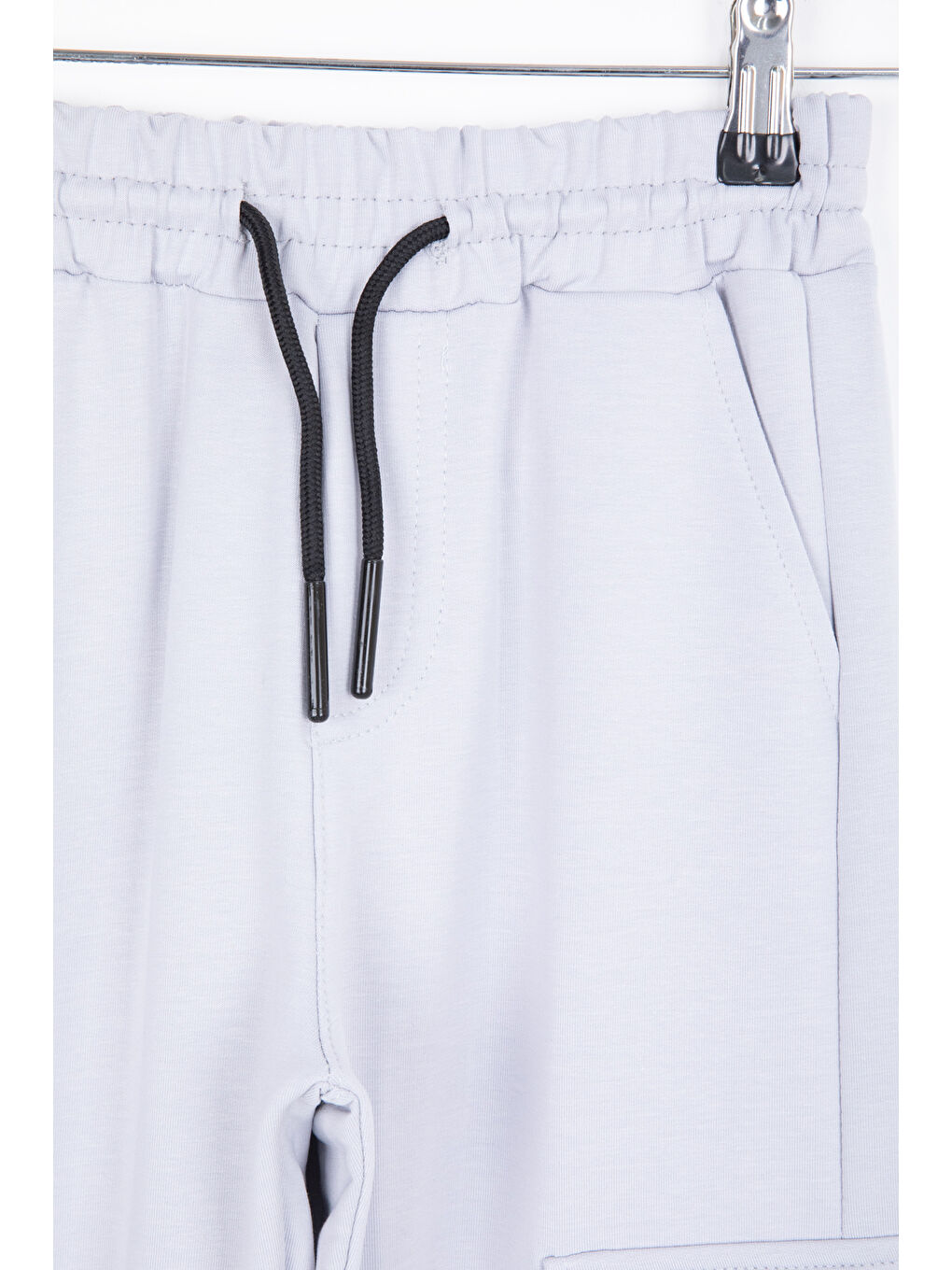 Açık Gri Yazı Baskılı Cepli Erkek Çocuk Beli Lastikli Eşofman Altı 20209-1