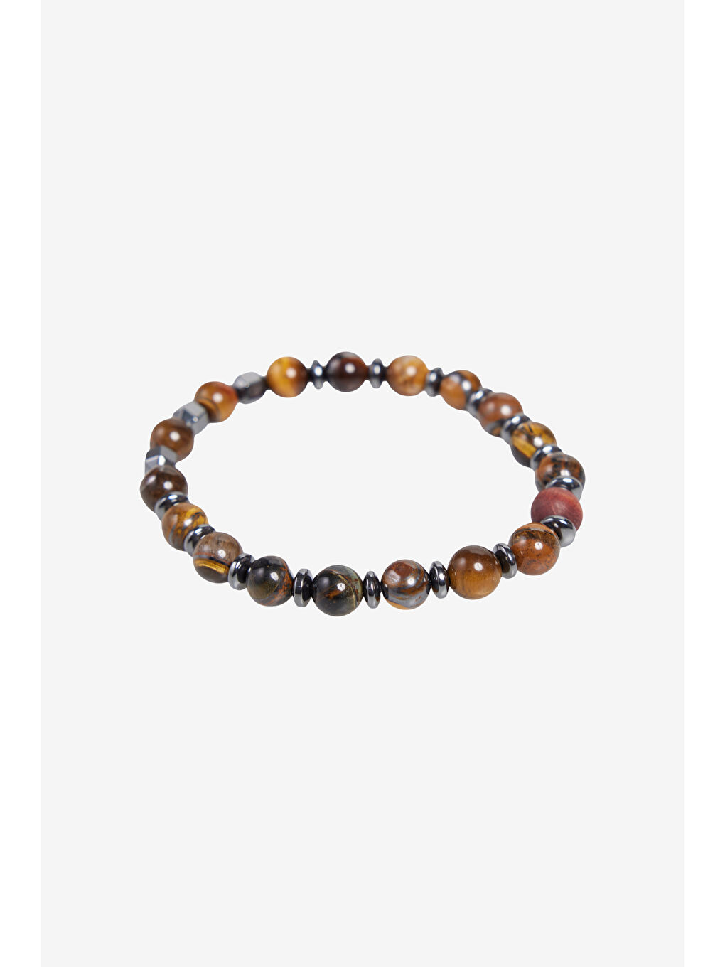 Erkek Kahverengi Doğal Taş Boncuk Bileklik