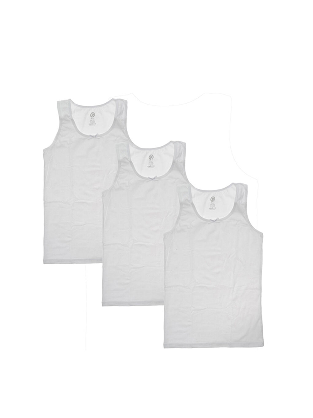 Kız Çocuk Askılı 3'lü Beyaz Atlet - İç Giyim