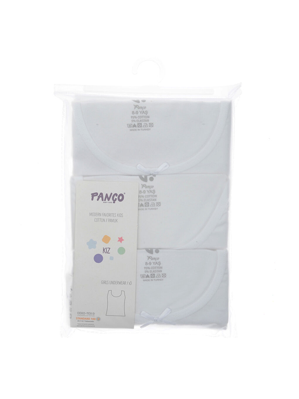 Kız Çocuk Askılı 3'lü Beyaz Atlet - İç Giyim-1