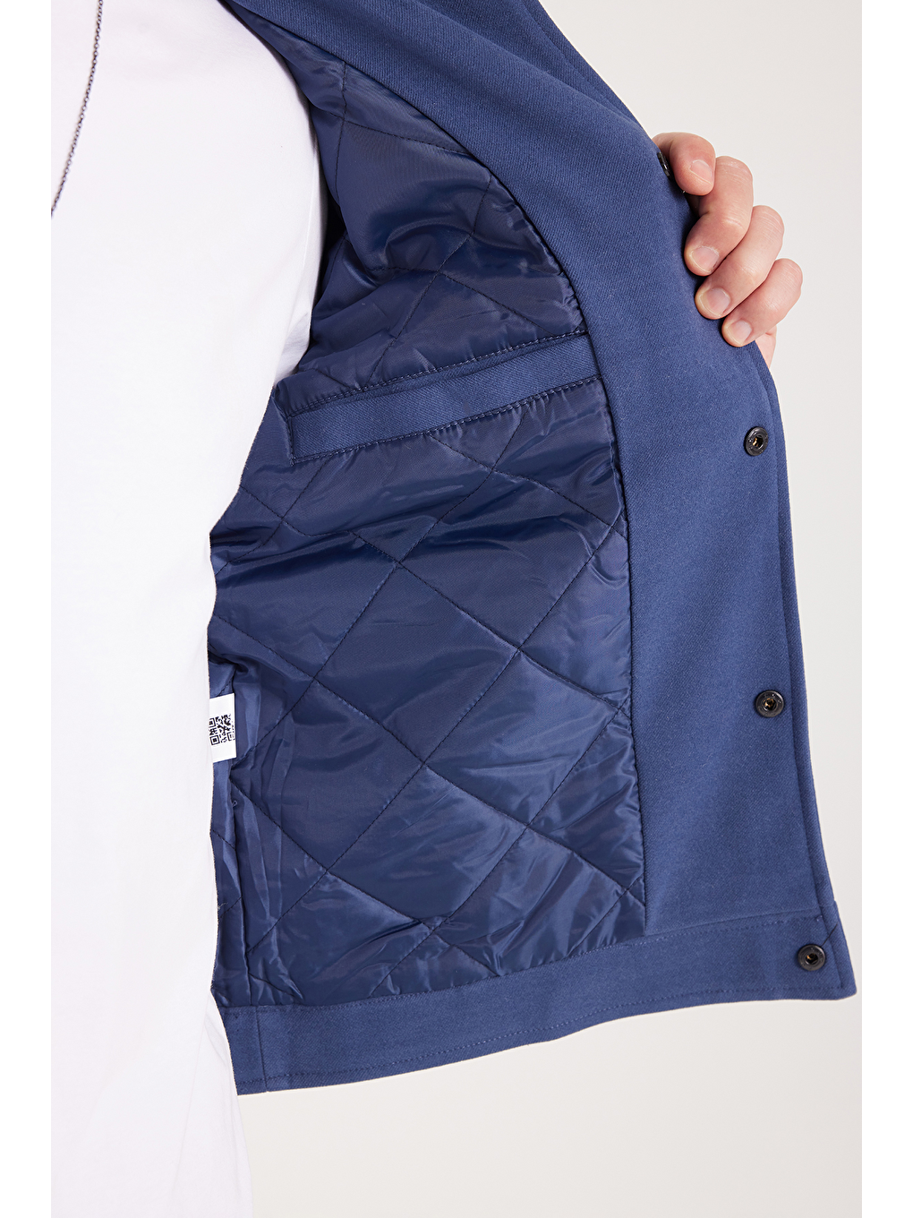 Erkek Slim Fit Dar Kesim Çift Cepli Çıtçıt Kapamalı Lacivert Mont-3