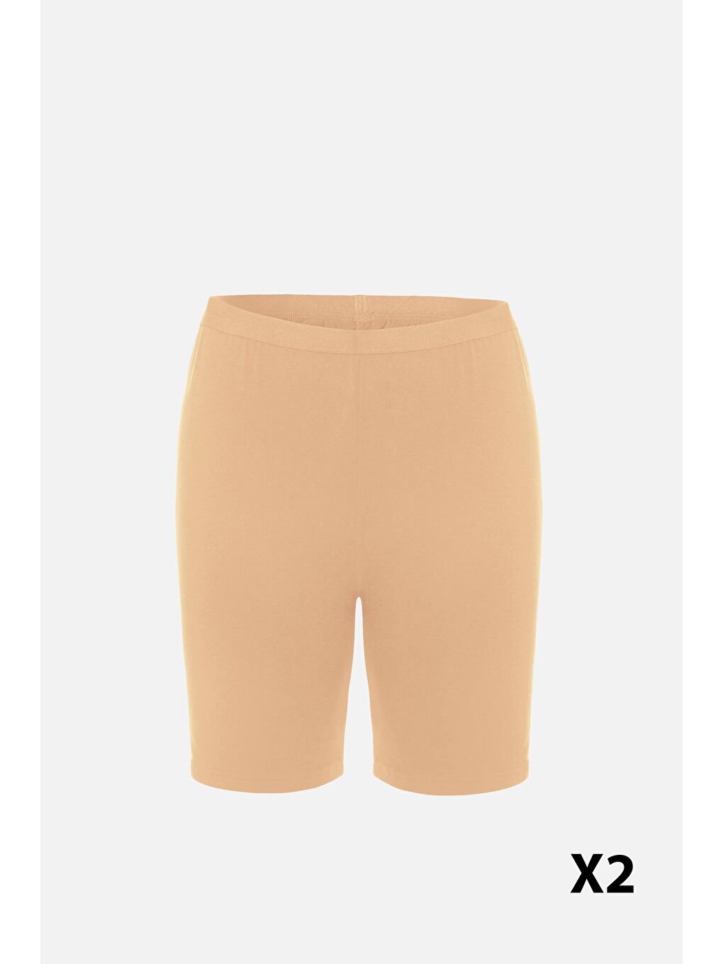 Ekru Kadın Viskon Yumuşak Tuşe İkili İçlik Tayt-3