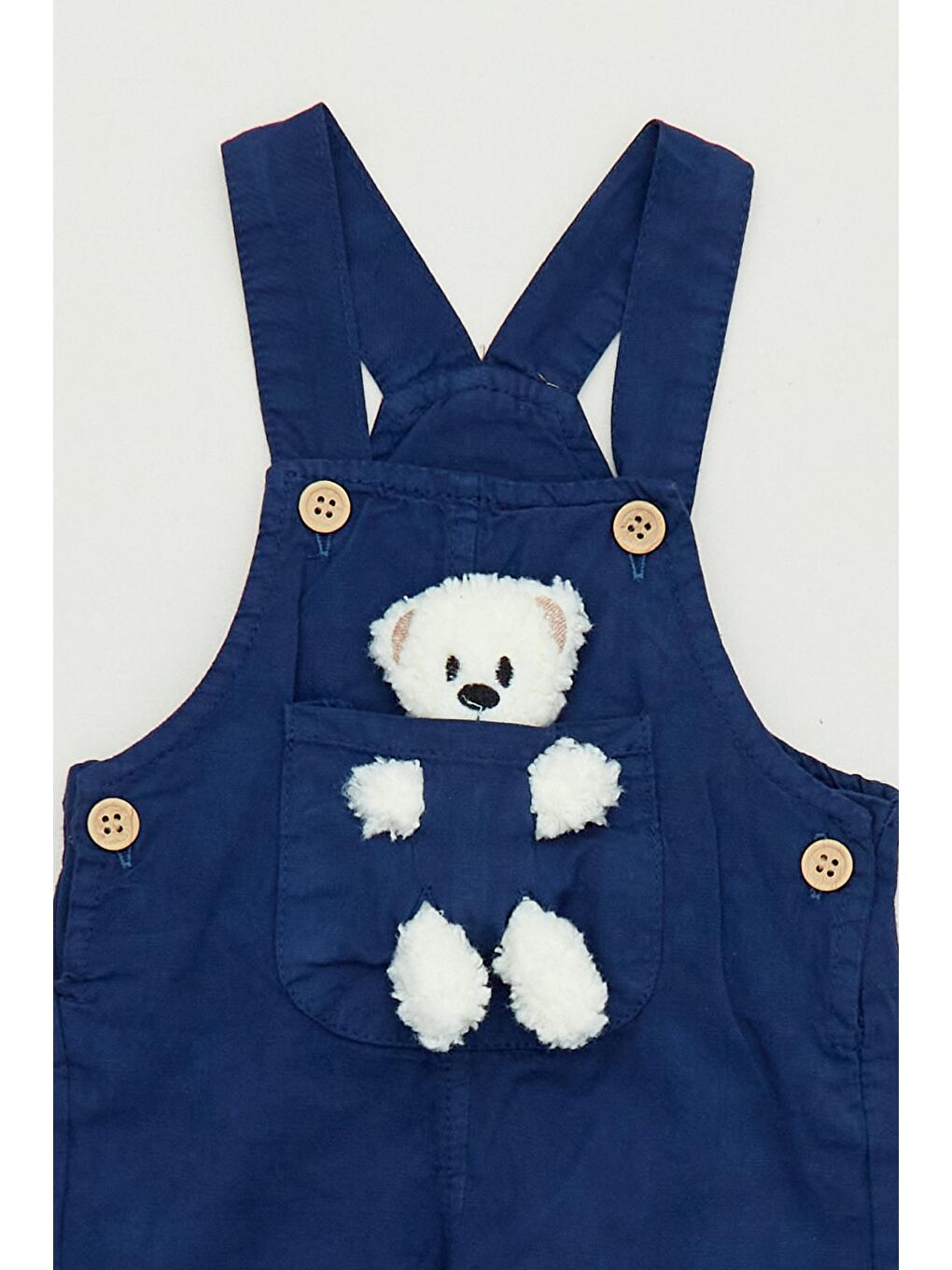 Lacivert Ayıcıklı Unisex Çocuk Salopet-2