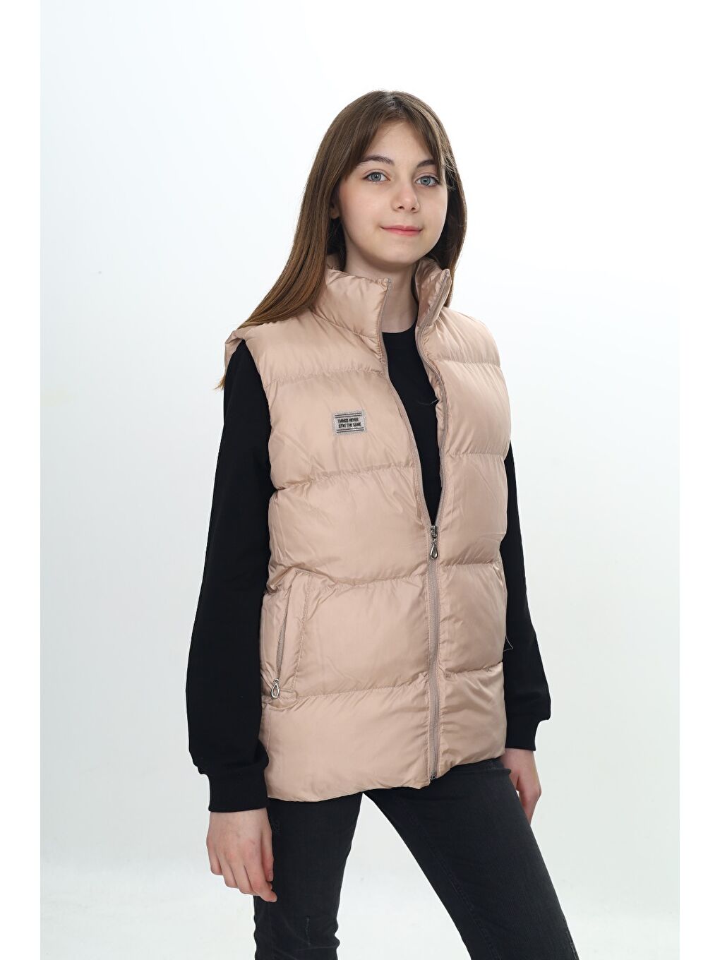 Bej Kız Çocuk Göğsü Armalı Şişme Yelek-2