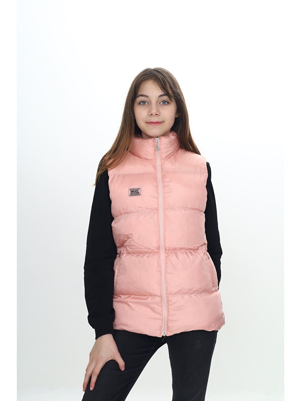 Pembe Kız Çocuk Göğsü Armalı Şişme Yelek
