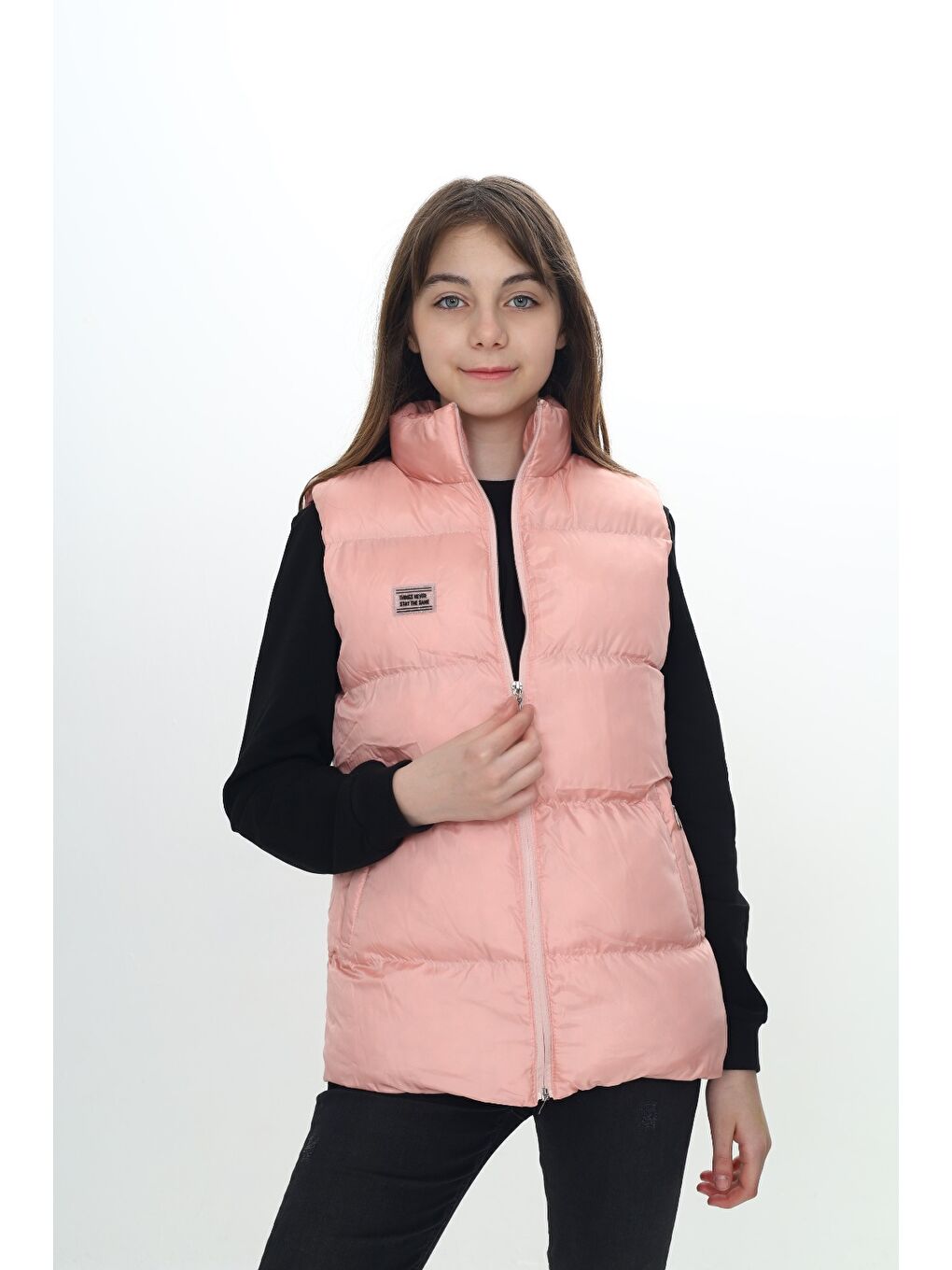 Pembe Kız Çocuk Göğsü Armalı Şişme Yelek-2