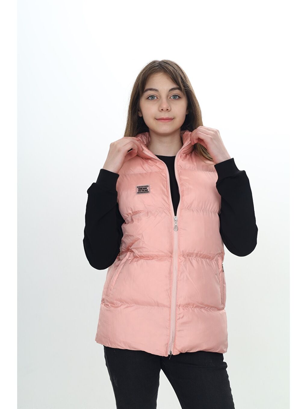 Pembe Kız Çocuk Göğsü Armalı Şişme Yelek-3