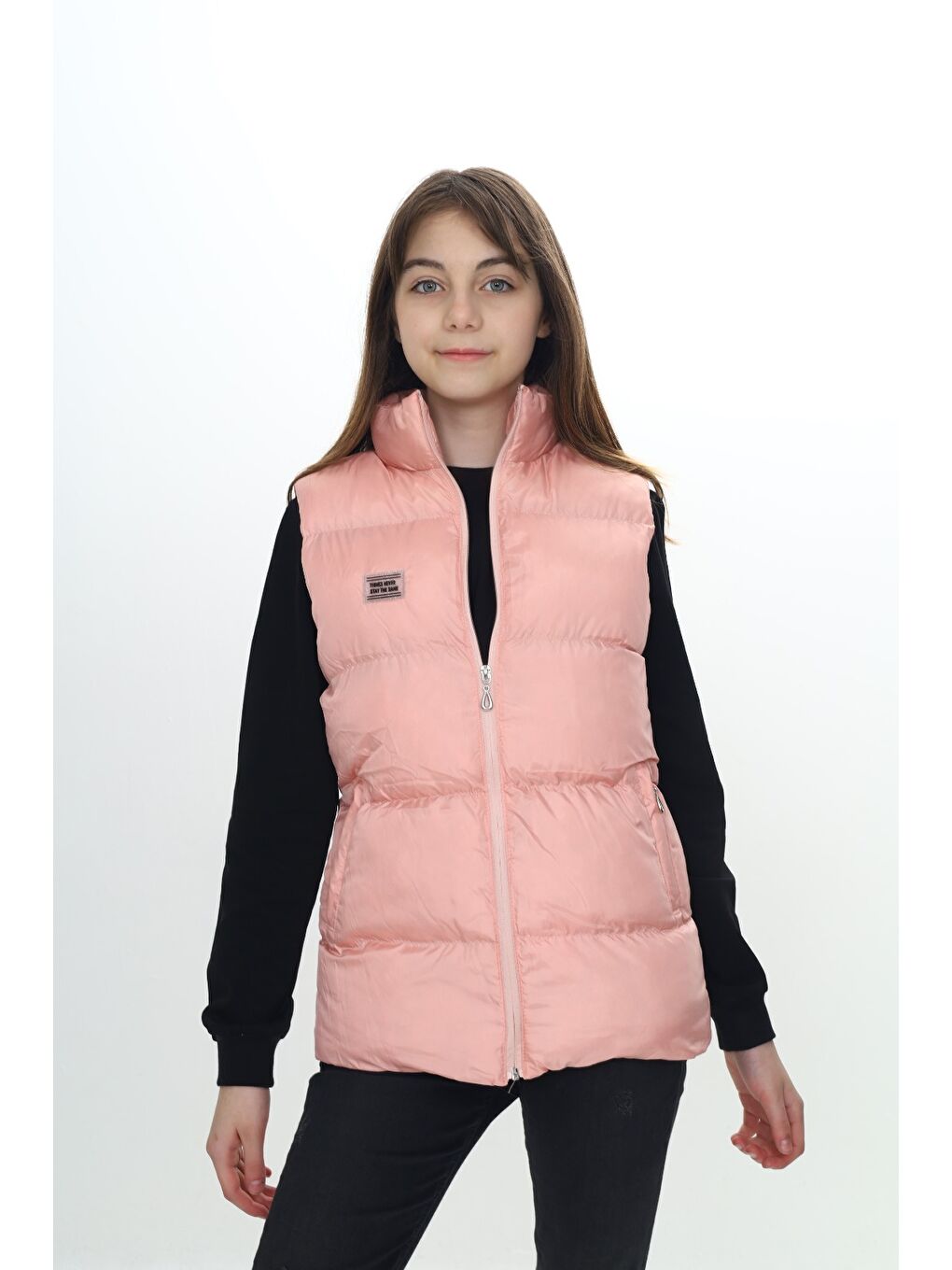 Pembe Kız Çocuk Göğsü Armalı Şişme Yelek-4