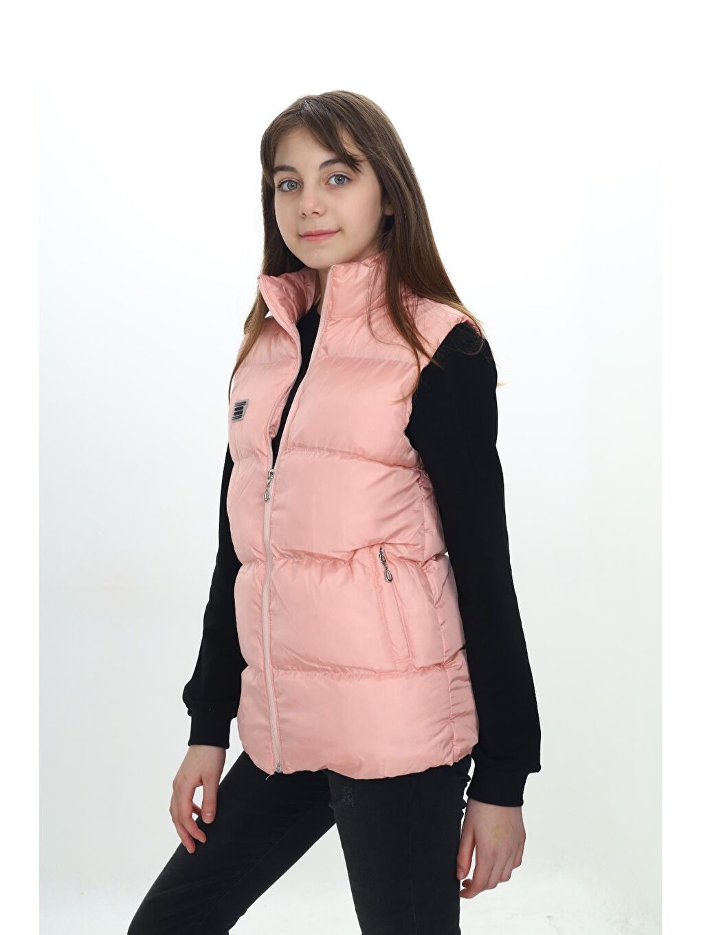 Pembe Kız Çocuk Göğsü Armalı Şişme Yelek-5