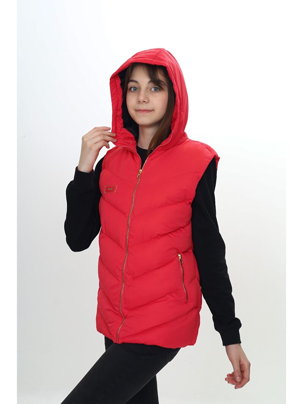 Kırmızı Kız Çocuk Göğsü Armalı Şişme Yelek