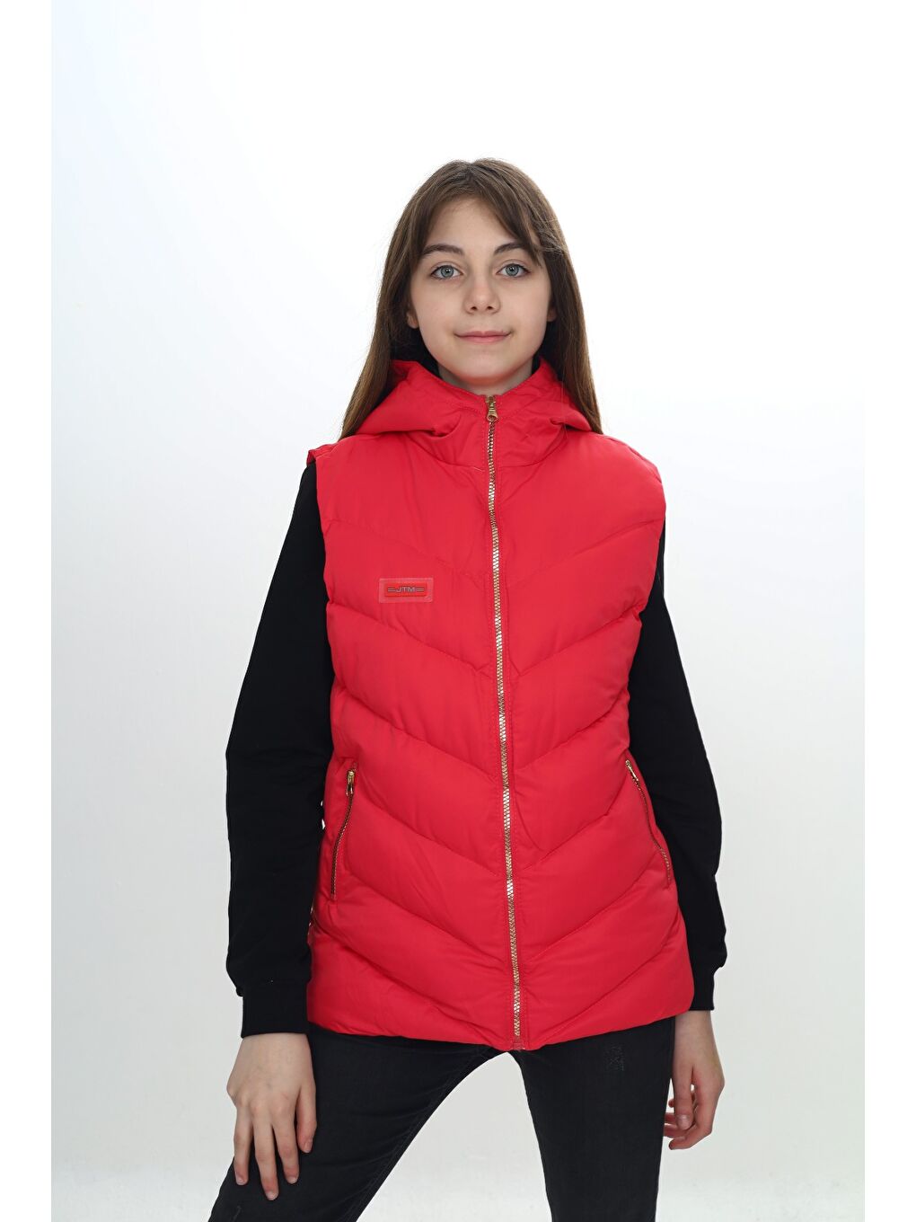 Kırmızı Kız Çocuk Göğsü Armalı Şişme Yelek-1