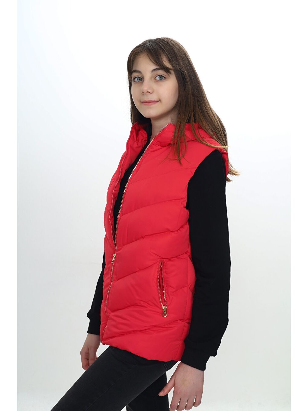 Kırmızı Kız Çocuk Göğsü Armalı Şişme Yelek-2