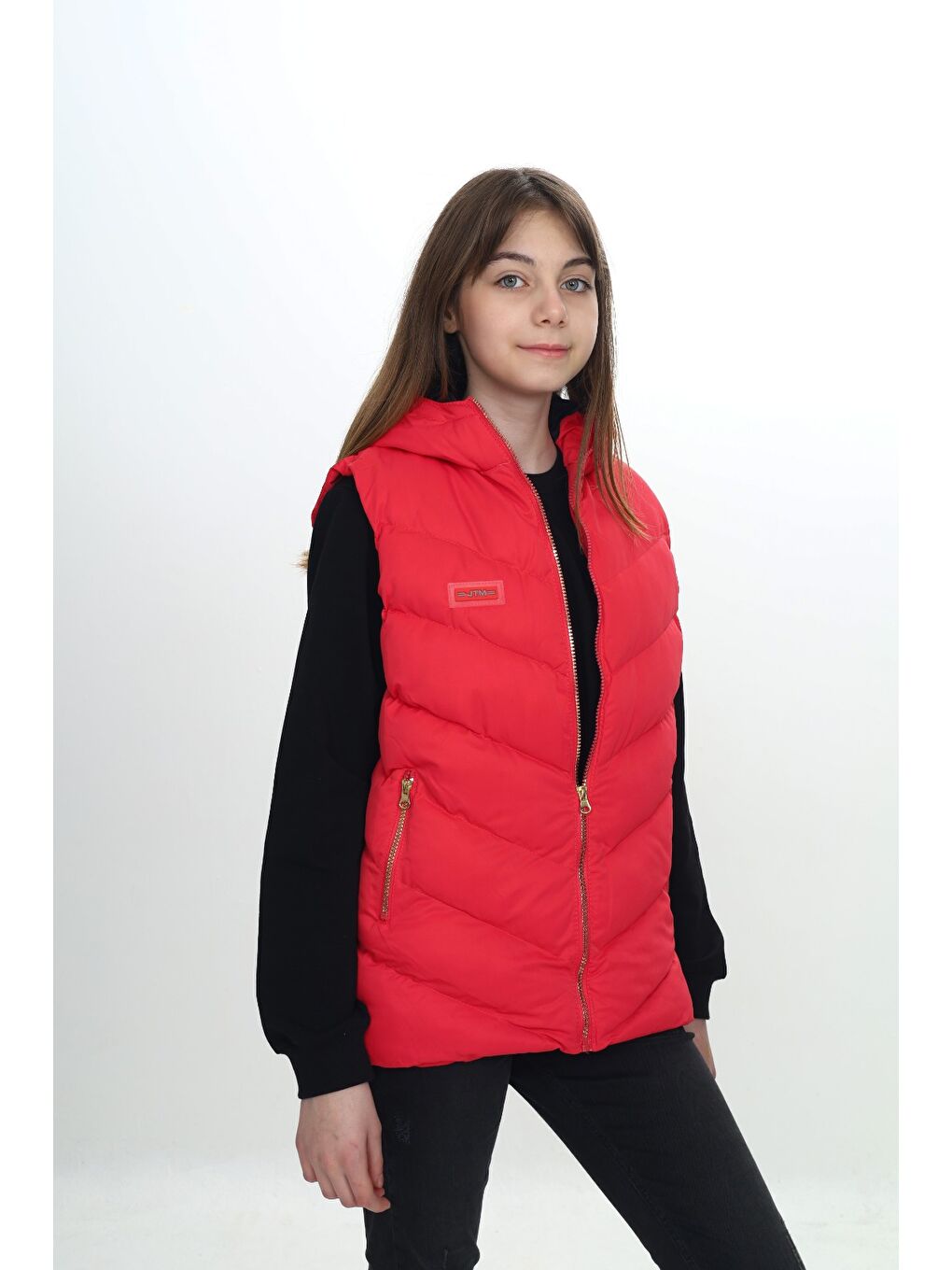 Kırmızı Kız Çocuk Göğsü Armalı Şişme Yelek-3
