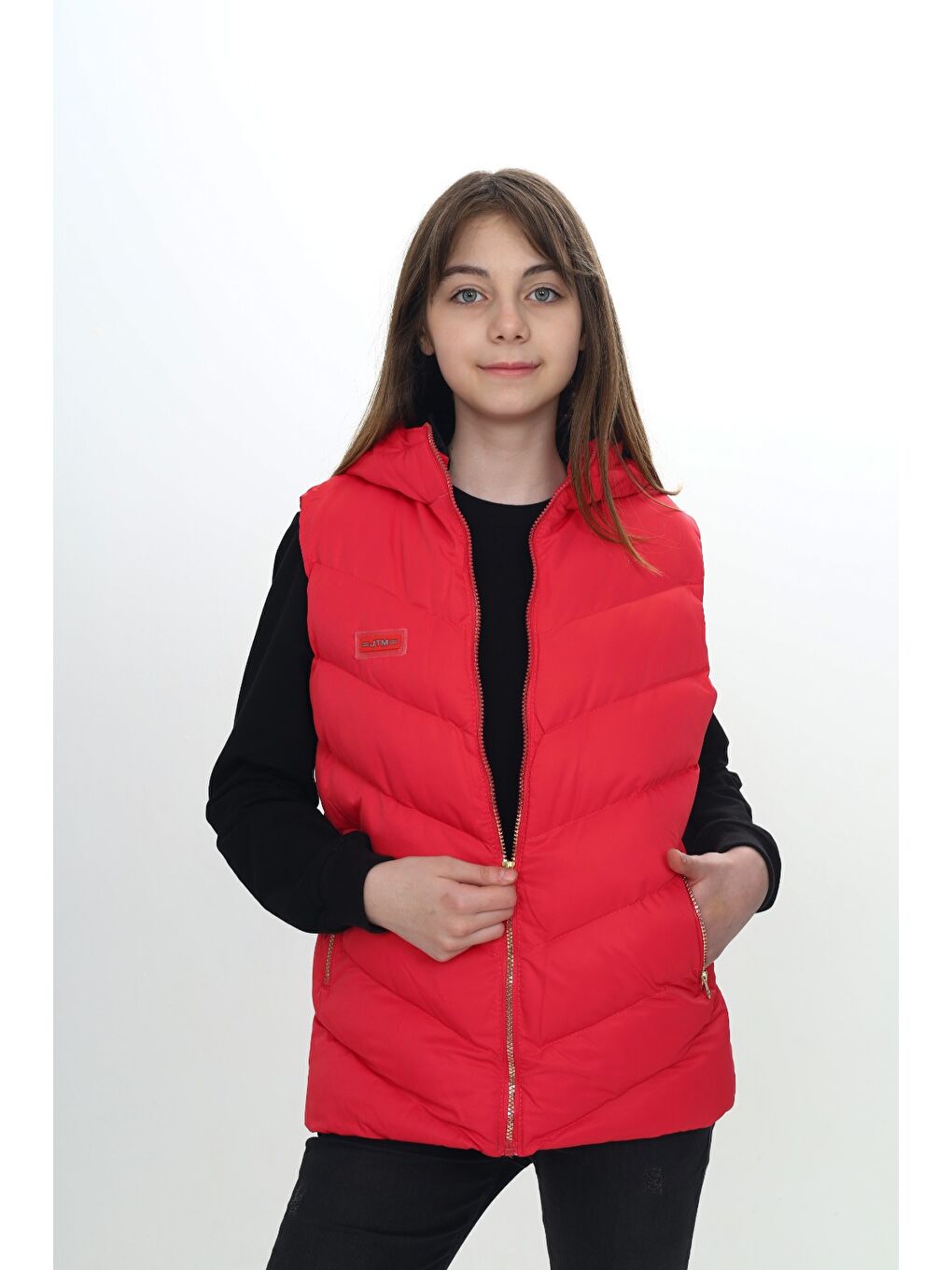 Kırmızı Kız Çocuk Göğsü Armalı Şişme Yelek-7