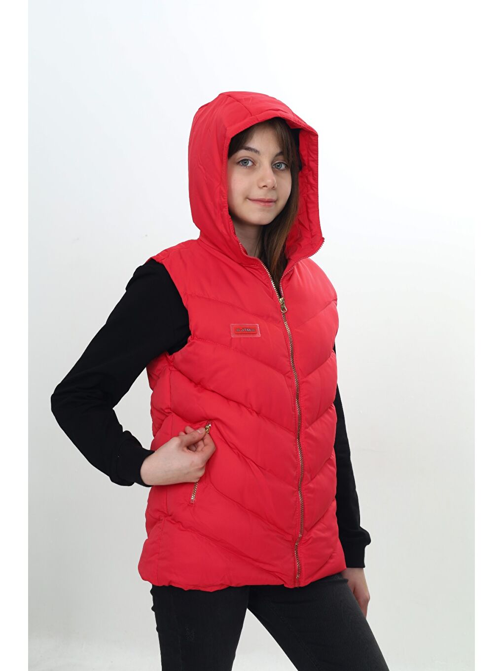 Kırmızı Kız Çocuk Göğsü Armalı Şişme Yelek-8