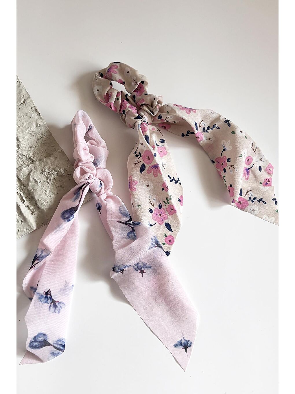 Lila Fularlı Saç Tokası 2'li Paket-1