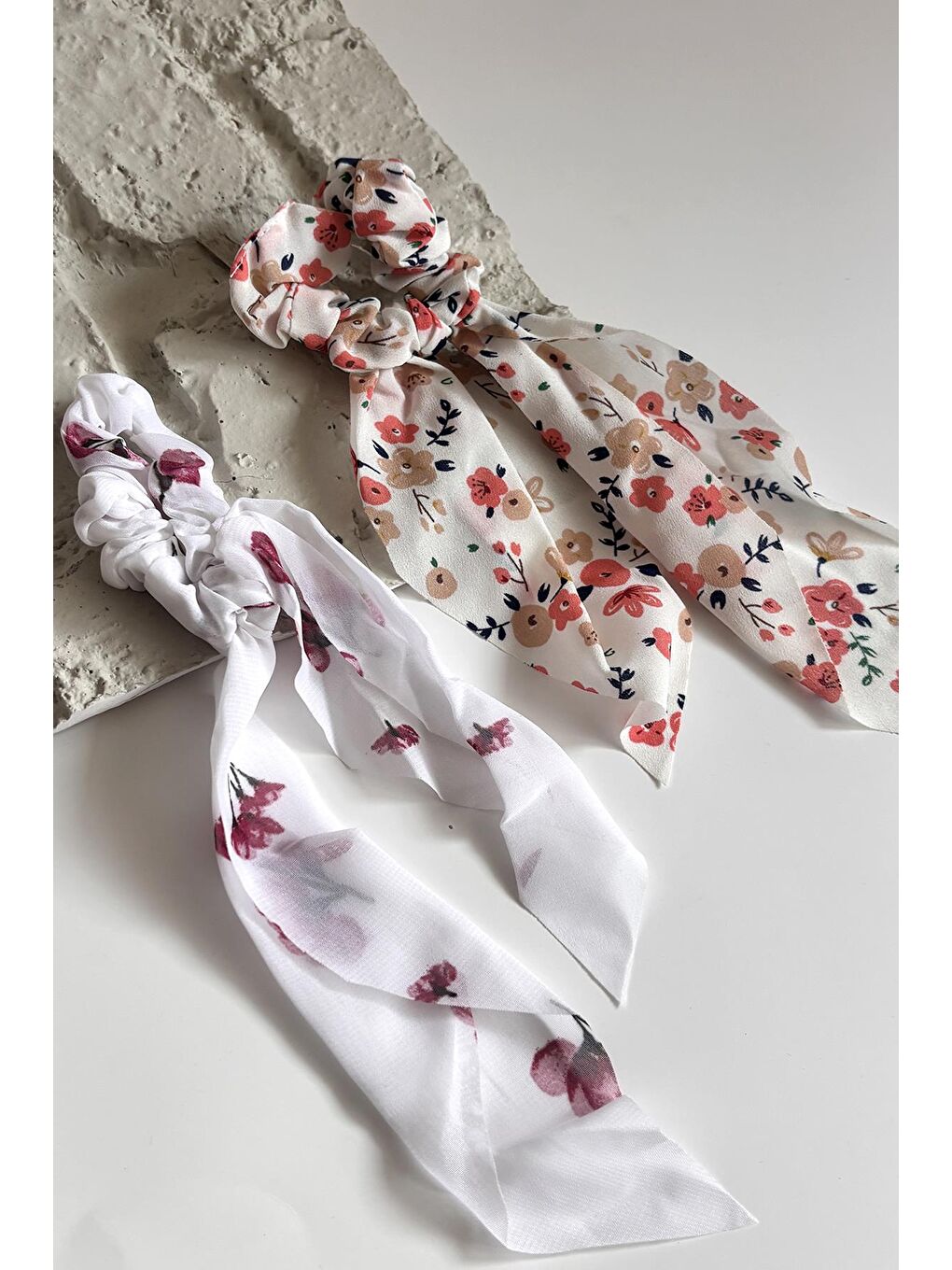 Beyaz Fularlı Saç Tokası 2'li Paket-2