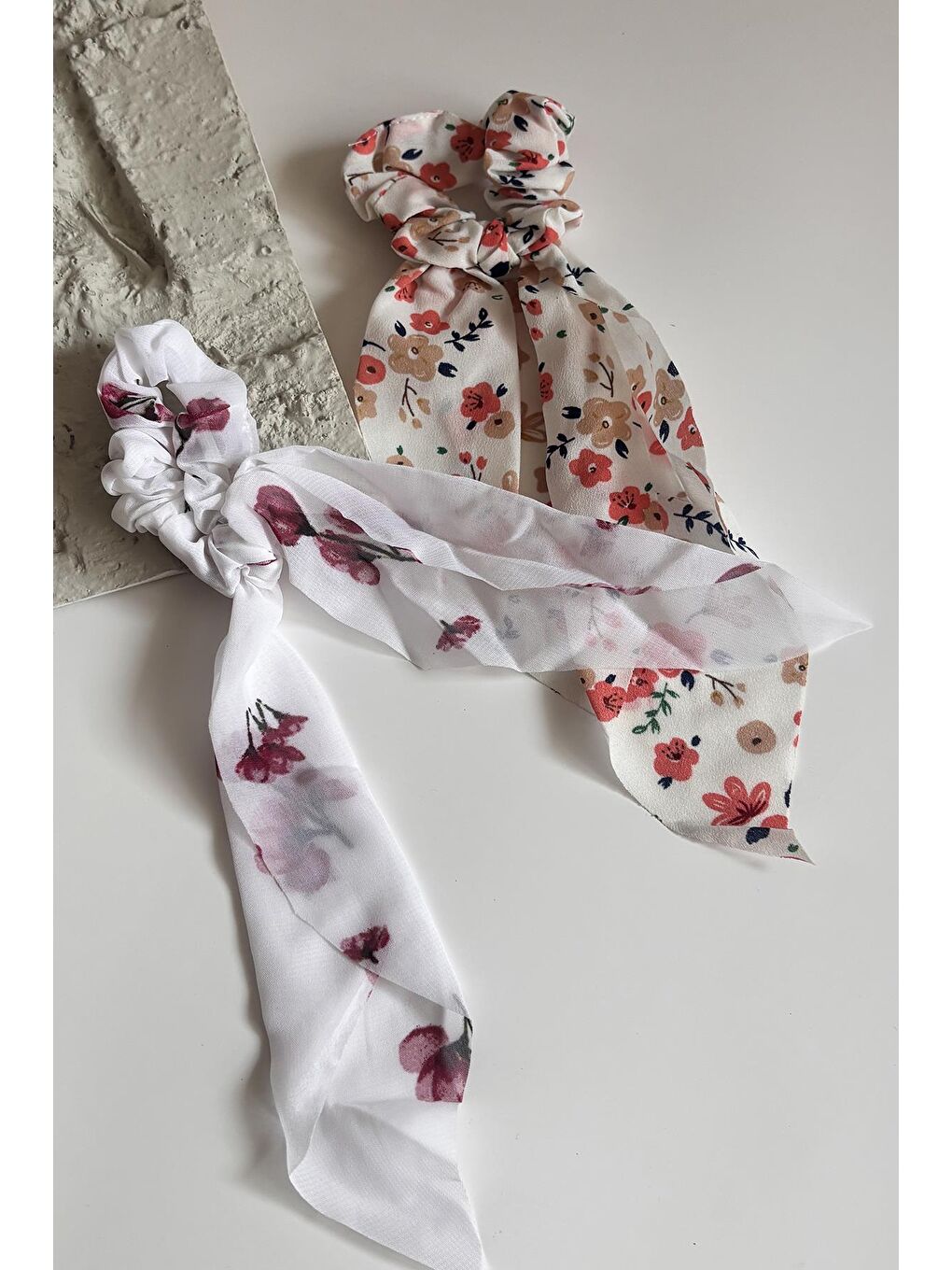 Beyaz Fularlı Saç Tokası 2'li Paket-3