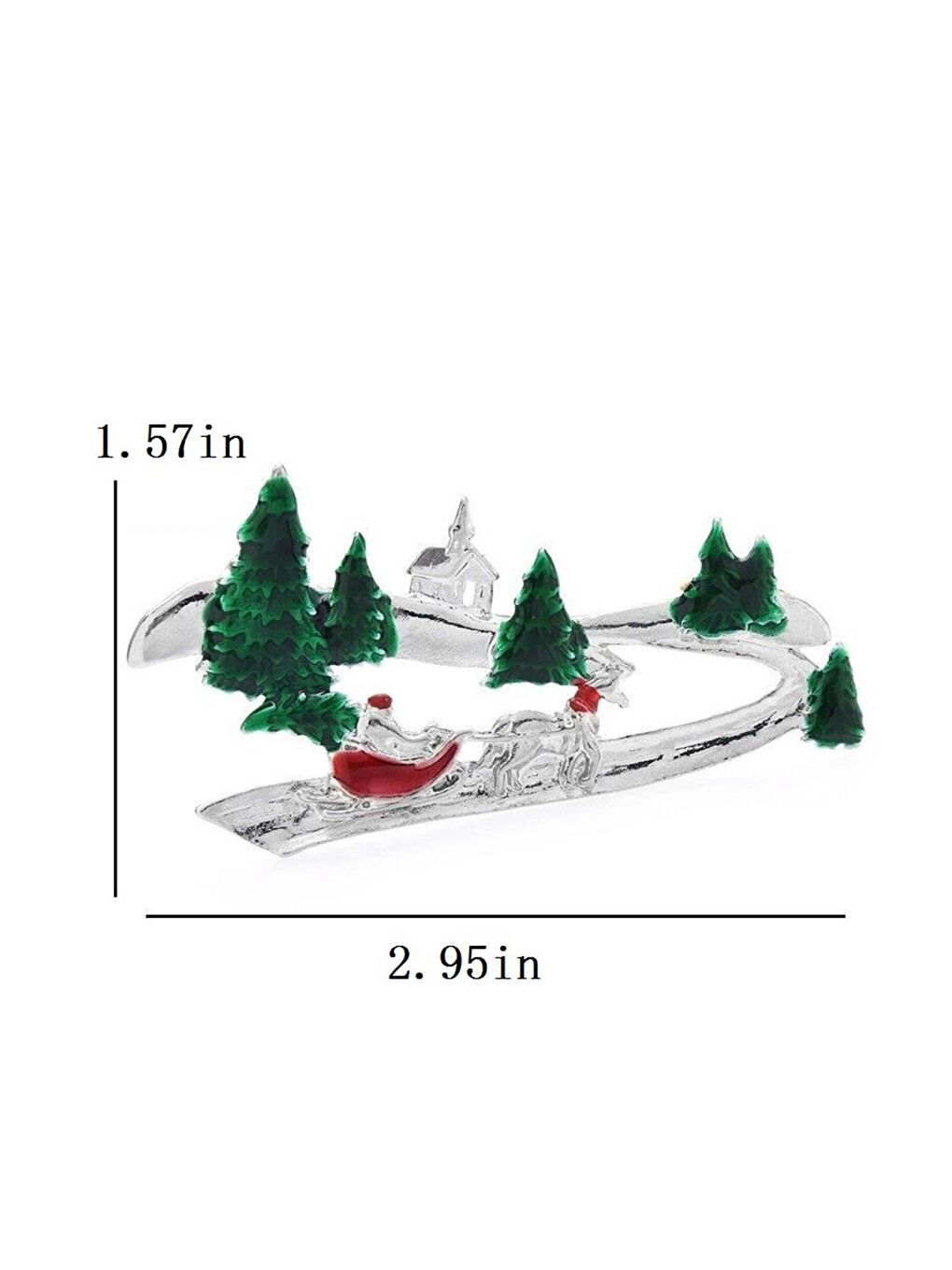 Gri Yılbaşı Kızak Yolu Broş Yaka İğnesi-4