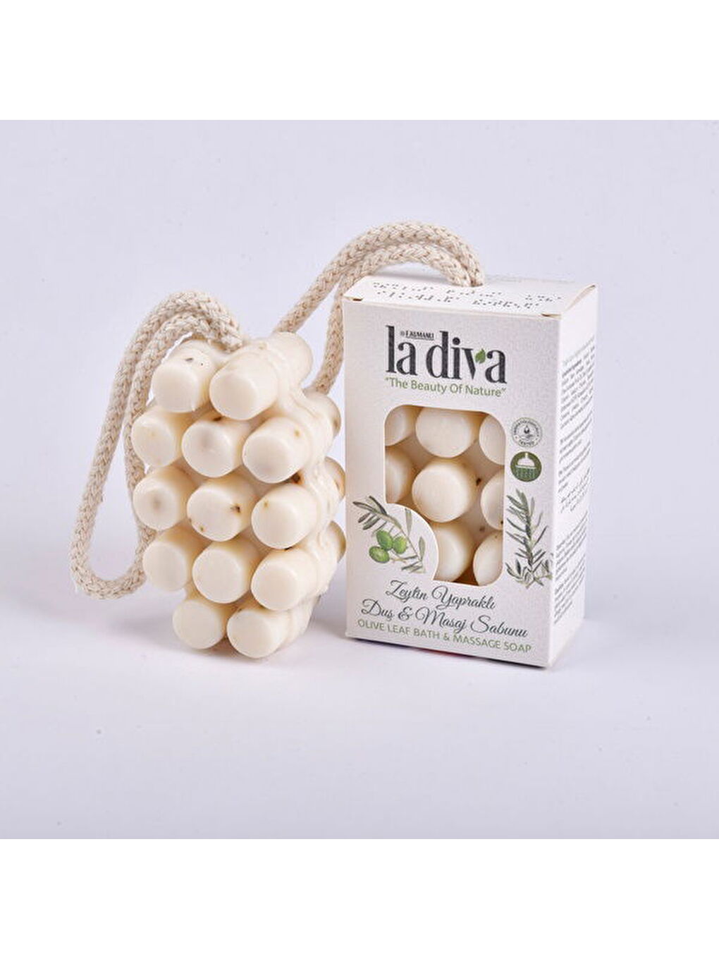Zeytin Yapraklı Duş ve Masaj Sabunu - Beyaz - 120 gr