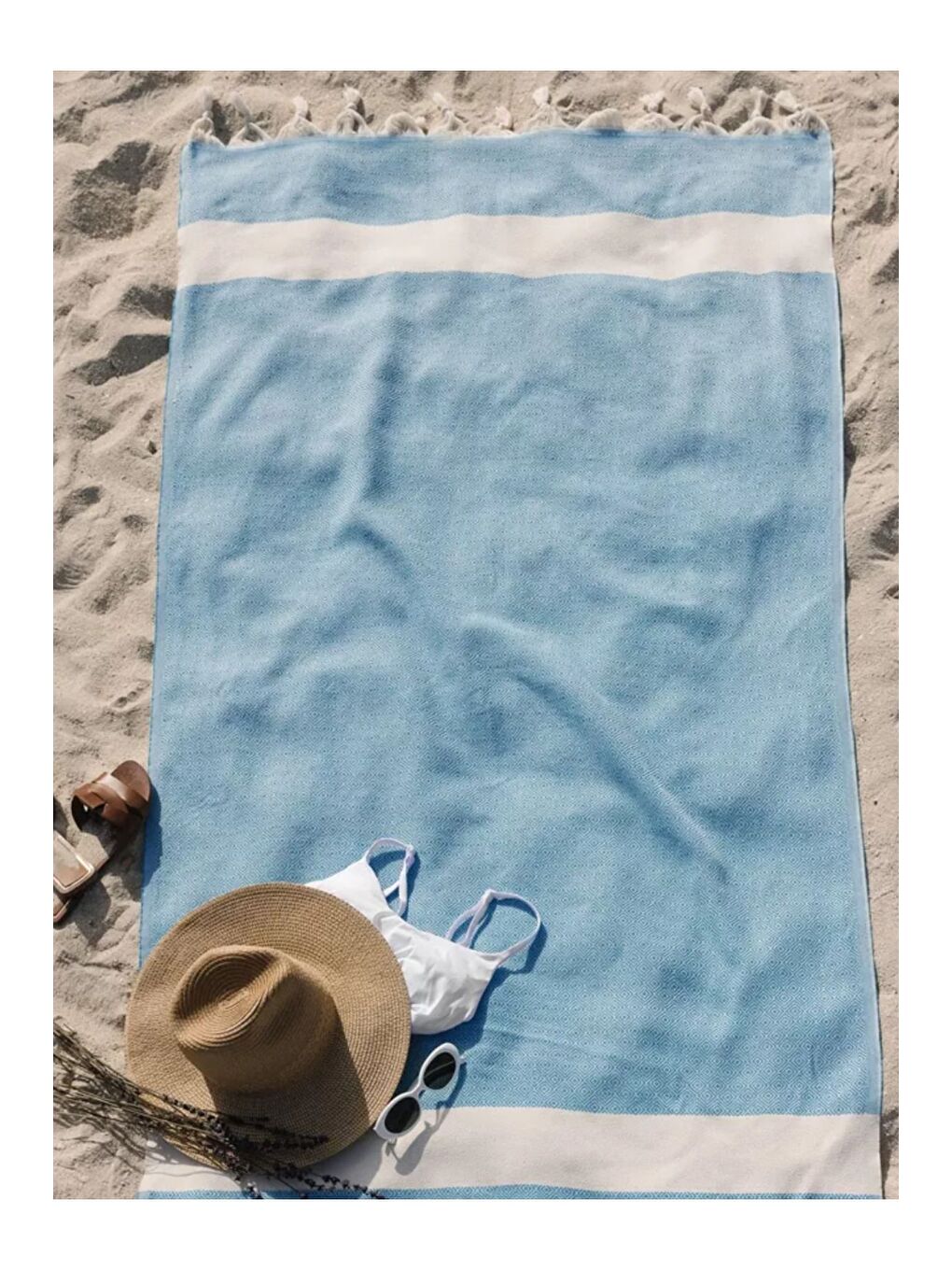 Turkuaz Yöresel Elmas Peştemal 100x180cm %100 Pamuk TURKUAZ/100X180CM-2