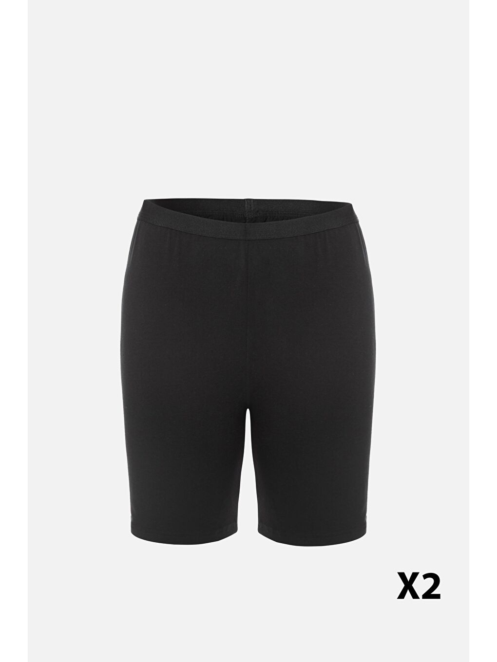 Siyah Kadın Viskon Yumuşak Tuşe İkili İçlik Tayt-3