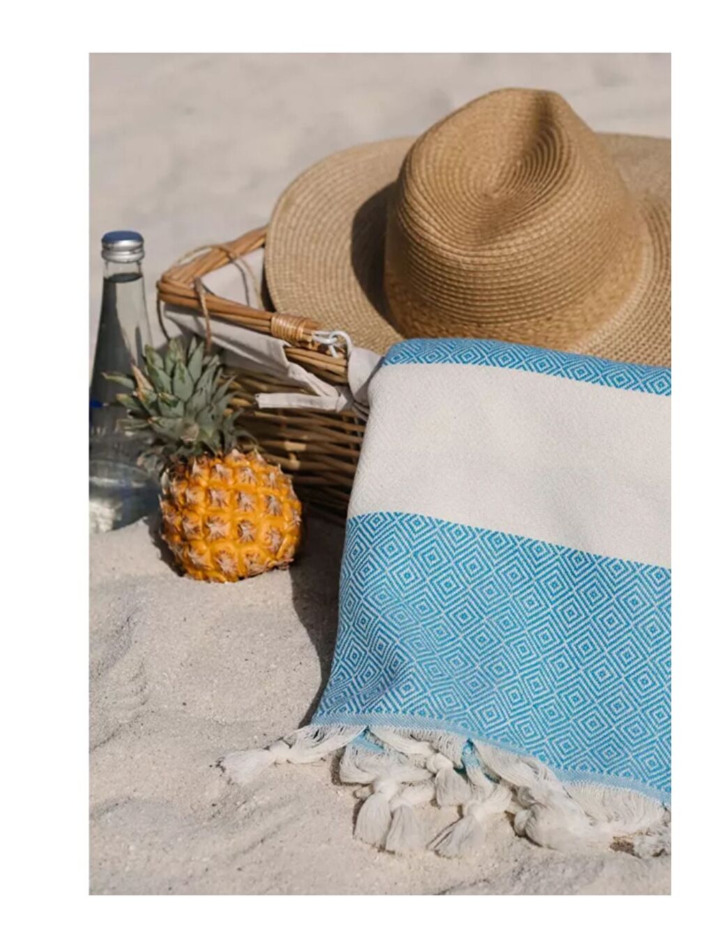 Turkuaz Yöresel Elmas Peştemal 100x180cm %100 Pamuk TURKUAZ/100X180CM-3