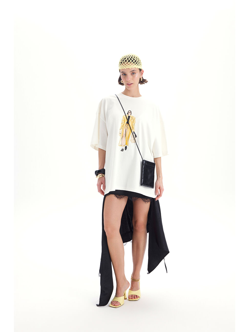 Morlina Dantel Detay Siyah Saten Etek-5